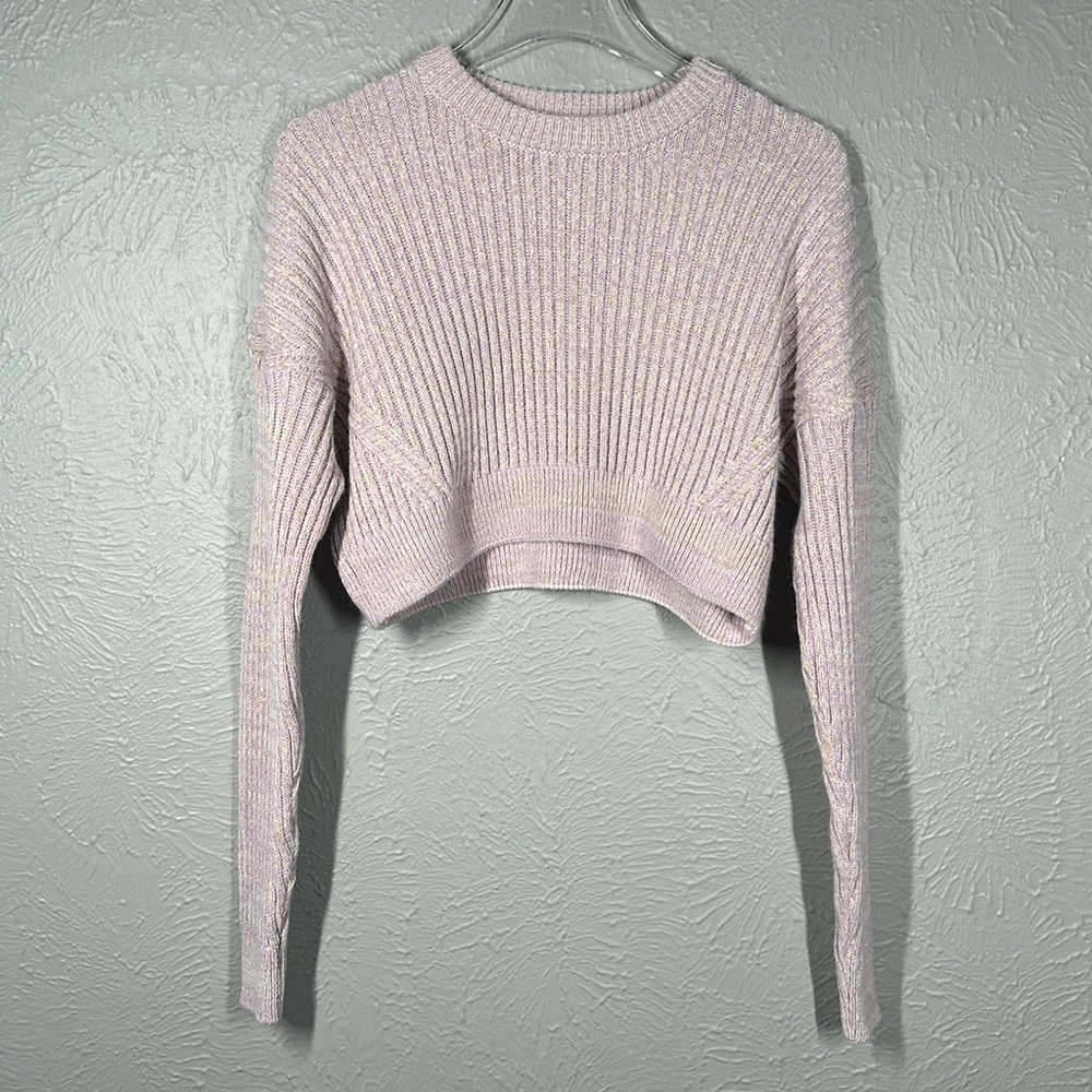 Urban Outfitters Knit Cropped Long Sleeve Crew Neck Sweater Women's Size…